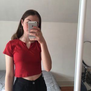 Brandy Melville cropped tee with cutout